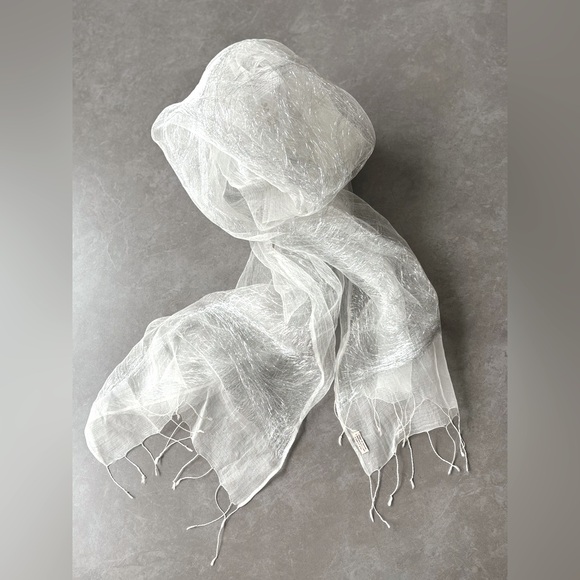 Vintage Luxury Silk & Lurex Unique Bubble Scarf Hand Made in India - Picture 8 of 8